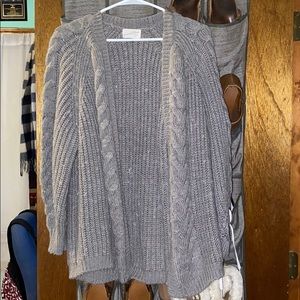 Grey chunky sweater cardigan